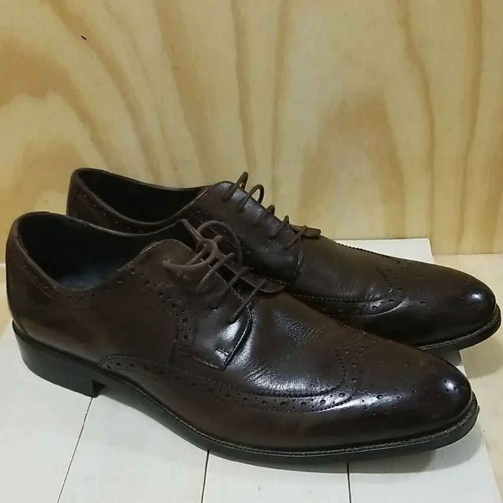 STACY ADAMS Brown Leather Oxford Shoes SIZE 14